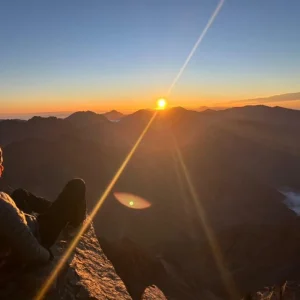 Sunrise view over Imlil village in the High Atlas Mountains during Morocco Mount Toubkal trek Sunrise view over Imlil village in the High Atlas Mountains during Morocco Mount Toubkal trek