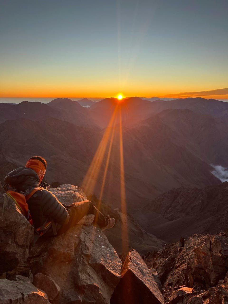 Sunrise over the High Atlas Mountains during the Morocco Toubkal trek